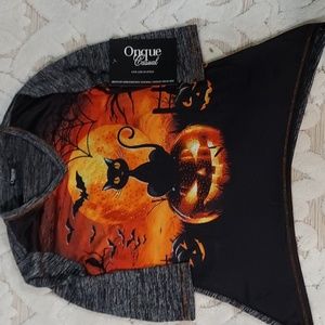 Black Cat on Pumpkin Sparkling NWT Size MPumpkin Black Cat Long Sleeve Shirt.